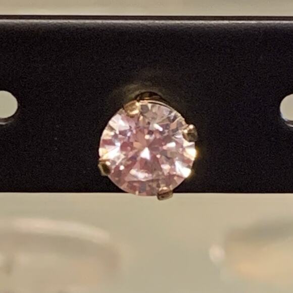 14K Yellow Gold and Cubic Zirconia Single Stud Earring - Picture 1 of 7